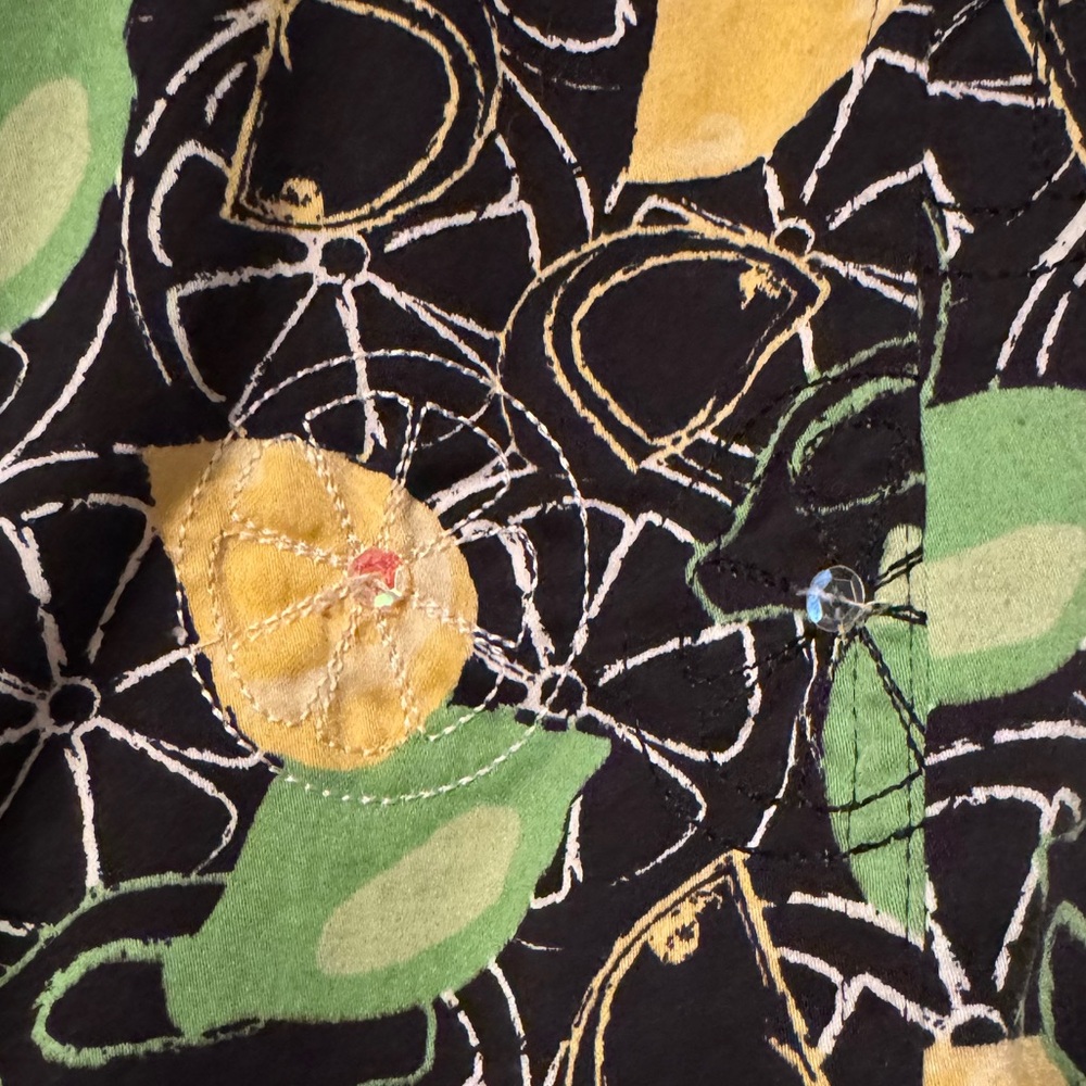 Laura Ashley Woman Sz 2X Lemon Lime Shacket w/ embroider details, buttons, lined - Picture 5 of 7